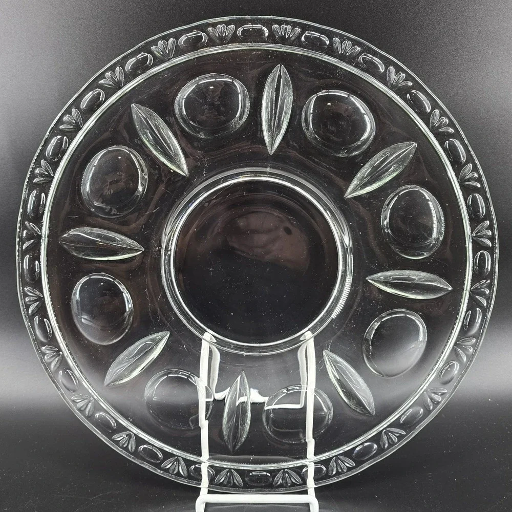 Vtg Colony Classique Clear Glass Platter EAPG Large 14